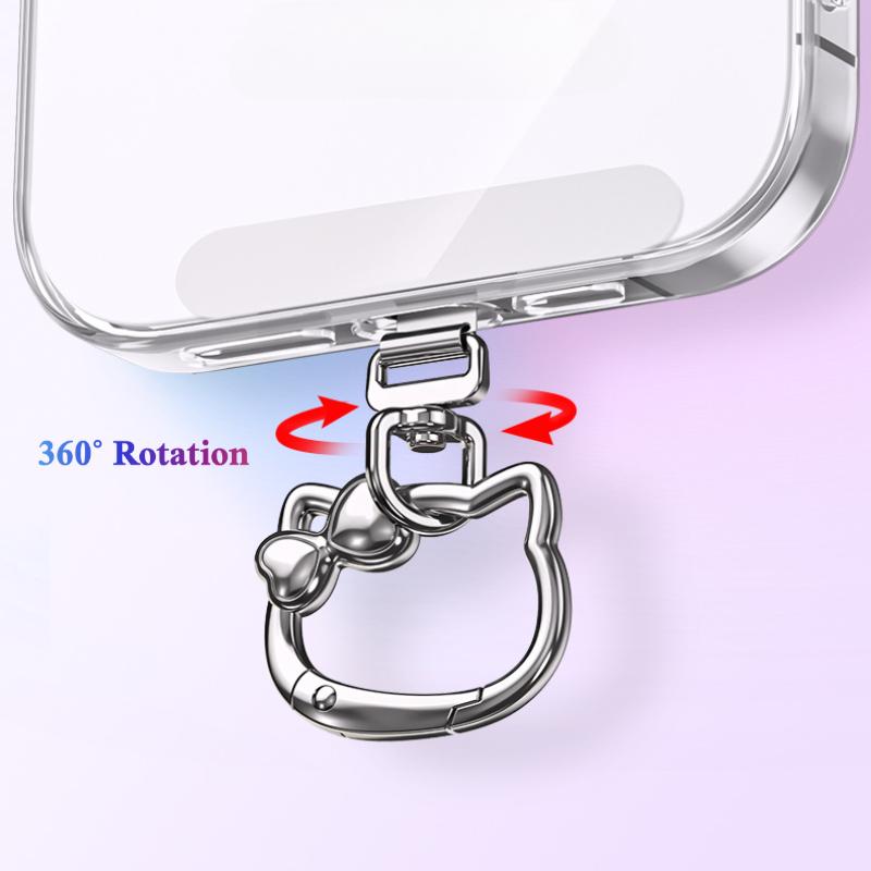 Y087 cat ring buckle rotating 360 degrees on a phone in a clear case