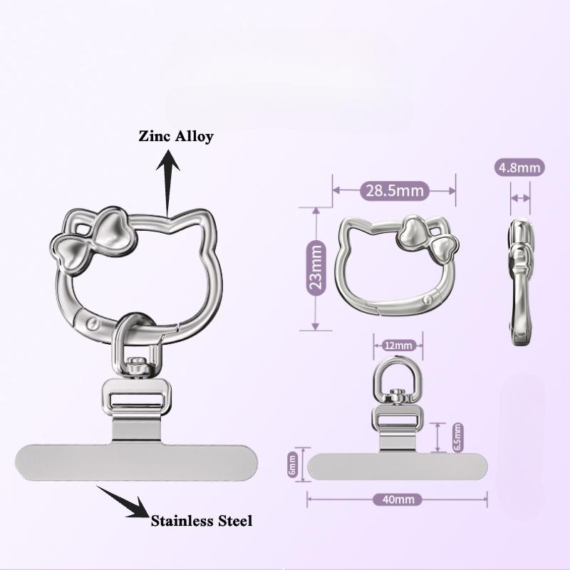 Y087 measurements: cat ring 28.5 by 23 mm, 4.8 mm thick; patch 40 by 6 mm; 12 mm rotating connector