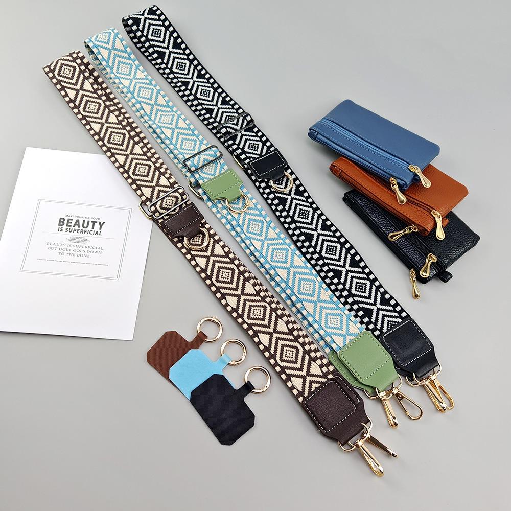 Y329 Woven Phone Lanyard Strap with Detachable Zip Pouch &mdash; main product view