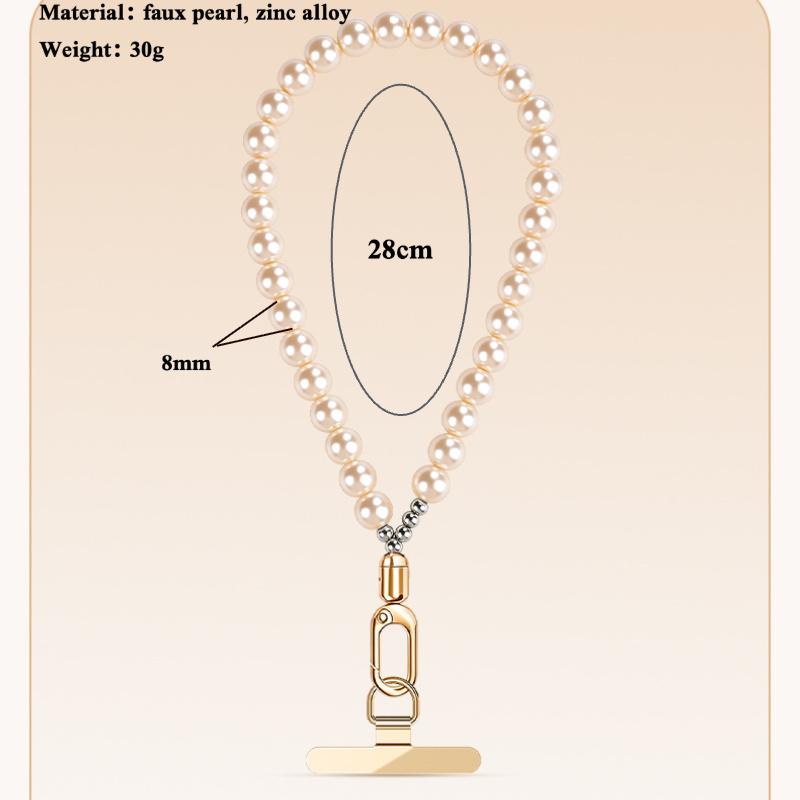 Y082 measurements: 28 cm pearl strand perimeter with 8 mm beads, about 30 g, stepped thin clip