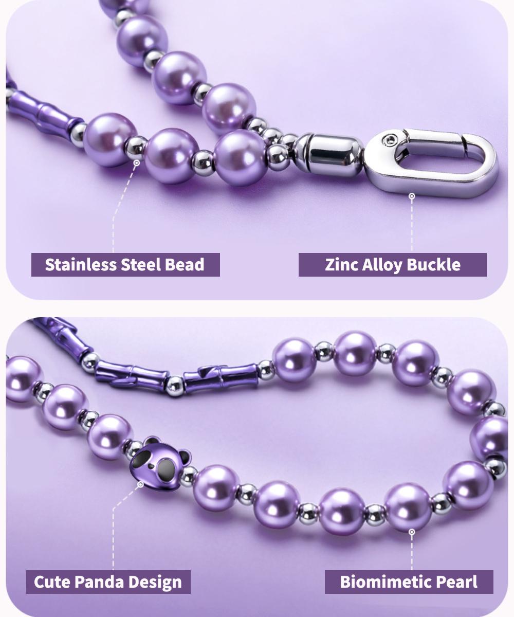 Y405 close-ups of the cute panda head bead and the bamboo-segment zinc alloy tubes with leaf details